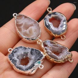 Colliers pendentifs Fashion Natural Stone Semi Precious Agate Connecteur DIY Fabriqué pour les bracelets pour femmes Accessoires de bijoux