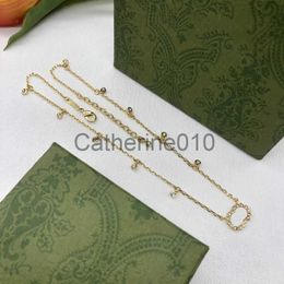 Colliers pendentifs Collier de mode bijoux de créateur initiales de luxe pendentif collier chaîne en or diamant boucle d'oreille pour femmes Bracelet de perles lettre 221110 J230902