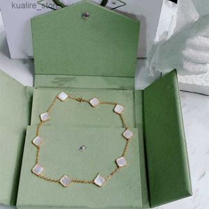 Pendentif Colliers Collier de mode élégant dix trèfle collier classique femmes bijoux pendentif de haute qualité 7 couleurs L240311