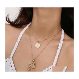 Hanger kettingen mode ketting trendy sieraden koper choker mti layer voor vrouwen snuisterij boho pendientes stijl juwelen koppel d dhaur