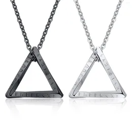 Pendentif Colliers Mode Norse Viking Géométrique Hommes En Acier Inoxydable Mobius Triangle Twisted Vegvisir Bijoux Nordiques