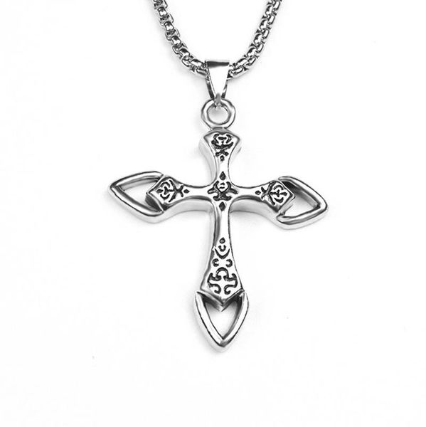 Colliers pendentifs Pièces de mode Collier rétro pour hommes Punk Cool Casting Cross