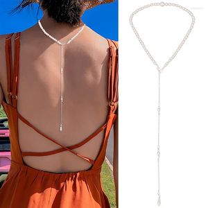 Pendentif Colliers Mode Collier de perles Mariage Retour Décor Toile de fond Chaîne de corps pour femmes Lady