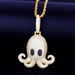 Colliers pendentifs Personnalité de la mode Hip Hop Culture flash Animal Octopus Forme pour les hommes Créativité Bijoux Pendante