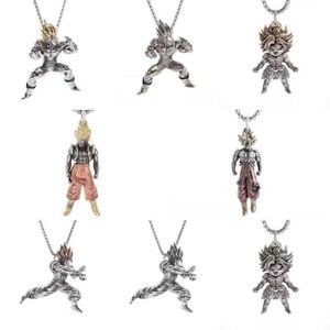 Hanger kettingen mode persoonlijkheid geel haar gespierde samurai hanger ketting voor mannen punk anime personages vechtende zon wukong sieraden y240420