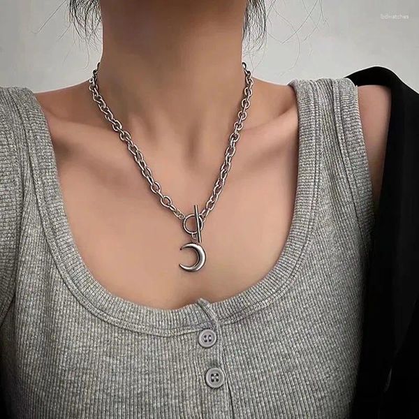 Collares colgantes moda punk hueco amor corazón para hombres mujeres minimalista rock gargantilla collar joyería fresca