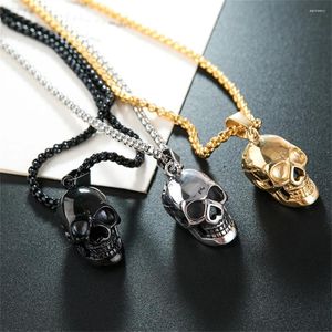 Pendentif Colliers Mode Punk Crâne Collier Gothique Or Argent Couleur Hip Hop Bijoux Pour Femmes Hommes Cadeaux De Fête