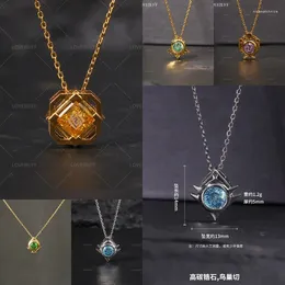 Pendentif Colliers Qualité de la mode Genshin Impact 5 Pays 7 Boucles d'oreilles Romantique Cristal Clavicule Chaîne Déclaration Collier Géométrique