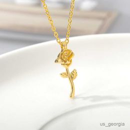 Pendentif Colliers Mode Rose fleur pendentif à breloque colliers pour femmes chaînes collier déclaration fête cadeaux bijoux R230908