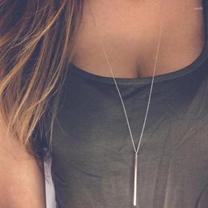 Hanger Kettingen Mode Eenvoudige Ketting Lange Ketting Lariat Charm Verticale Bar Coördinaten Hangers Voor Vrouwen Gelaagde Sieraden Collier