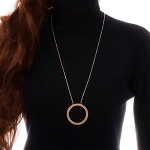 Pendentif Colliers Mode Simple Conception Circulaire Chaîne En Or Collier Charmante Dame De Noce Bijoux Femme Accessoires Cadeaux Pour L'année