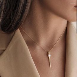 Anhänger Halsketten Mode Einfachheit mit Persönlichkeit konische kleine Design Sinn geometrische Straße S Damen Temperament Halskette