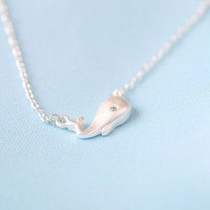 Pendentif Colliers Mode Petit Animal Argent Plaqué Bijoux Personnalité Exquise Baleine Poisson En Gros XL175