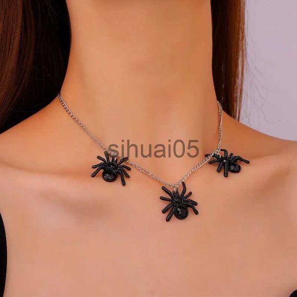 Collier pendentif araignée de mode pour femmes hommes exagérer Punk Animal claviculaire chaîne balancent colliers Halloween bijoux cadeau x1009