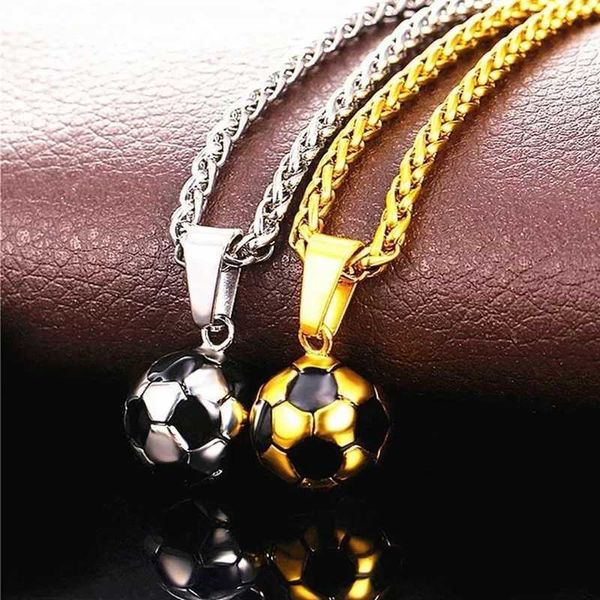 Collares colgantes Collar de fútbol deportivo de moda cadena de cristal collar de fútbol collar para mujer adecuado para fanáticos de los deportes Joyas regalos