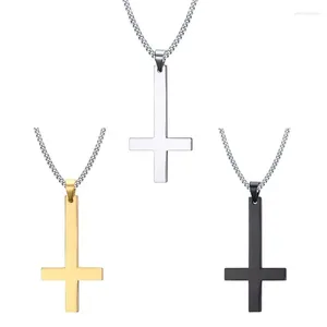 Hanger Kettingen Mode Roestvrij Staal Omgekeerd Voor Kruisbescherming Amulet Sieraden Ketting Spirituele Gi