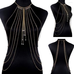 Hanger kettingen mode verbluffende sexy body buikzilvergouden toon sieraden keten bh slave harnas ketting kwast taille dfj505043