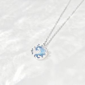 Pendentif Colliers Mode Style Sirène Larmes Mousse Collier Simple Queue Bleu Cristal Clavicule Chaîne Pour Femmes AccessoiresPendentif