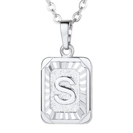 Pendentif Colliers style de mode couleur argent chien tag pendentif collier lettres initiales SZ cadeaux pour femmes et hommes P3508G 231025