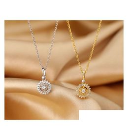 Pendentif Colliers Mode Soleil Fleur Collier Femme Ins Simple Clavicule Chaîne Tempérament Bijoux Fille Cadeau De Noël Drop Delivery Dhiqi