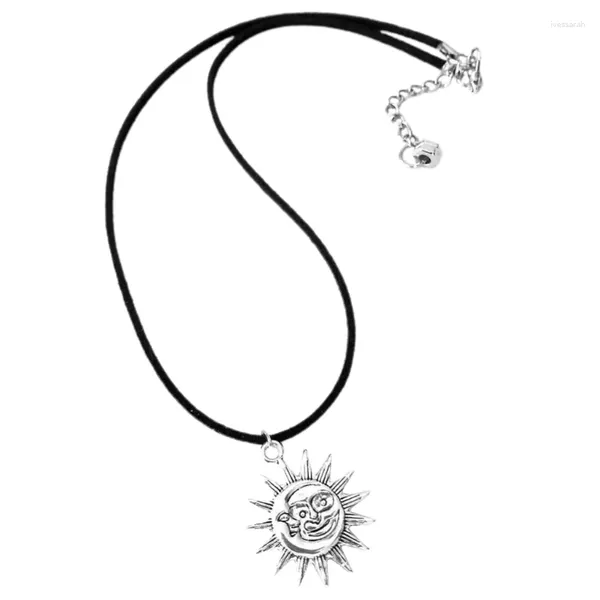 Pendentif Colliers Mode Soleil Lune Collier Doux Cool Clavicule Chaîne Réglable Corde Ras Du Cou Bijoux Simple Cordon Cou Goutte