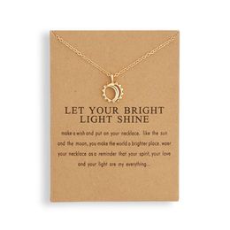 Pendentif Colliers Mode Soleil Pendentifs Or Couleur Alliage Collier Carte De Souhaits Bijoux Pour Femmes Fille Cadeau D'anniversaire Drop Delivery Dhx5Q