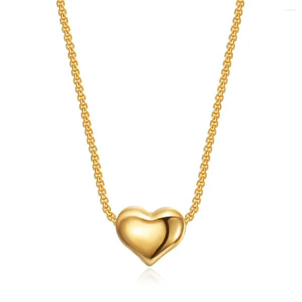 Collares colgantes Moda Tiny Pequeño Amor Forma de corazón Femenino Color Oro Collar de acero inoxidable para mujeres Joyería Regalo de cumpleaños