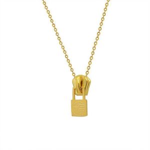 Hangende kettingen mode titanium staal 18k gouden ritskop lange tassels kaart ketting vrouwen ins sleutelbeen 2022 trendy juwelen