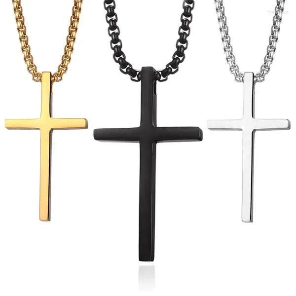 Colliers pendants mode titanium acier hip-hop croix masculine collier noir pour femmes charme cadeau bijoux accessoires