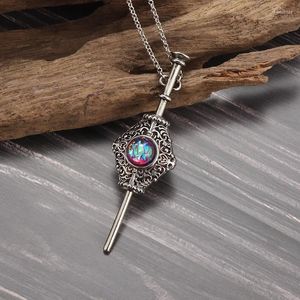 Pendentif Colliers Tendance De La Mode Personnalité Créative Mystérieux Assistant Rétro Perle Rouge Sceptre Magique Collier Bijoux Cadeau Pour Hommes Et Femmes