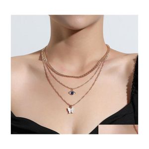 Hanger kettingen mode Turkse kwaadaardige ogen mtilayer voor vrouwen Boheemse vintage duivel choker kralen feestjuwelen 613 drop levering pe dhvft