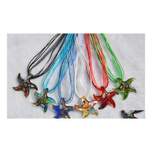 Pendentif Colliers Mode En Gros Couleur Mixte À La Main Murano Verre De Murano 6 Couleur Étoile De Mer Pendentifs Collier Drop Livraison Jewelr Dhmqn