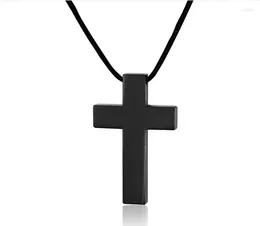 Hanger Kettingen Mode Vrouwen Mannen Punk Mannelijke Jesus Cross Kleur Goud Zwart Plated Rvs Eenvoudige Ketting Sieraden