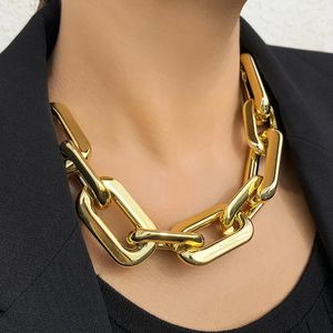 Collares colgantes Moda Mujeres Punk Big Linked Cable Cadena Collar Gargantilla Joyería Decoración Exagerada Retro Acrílico