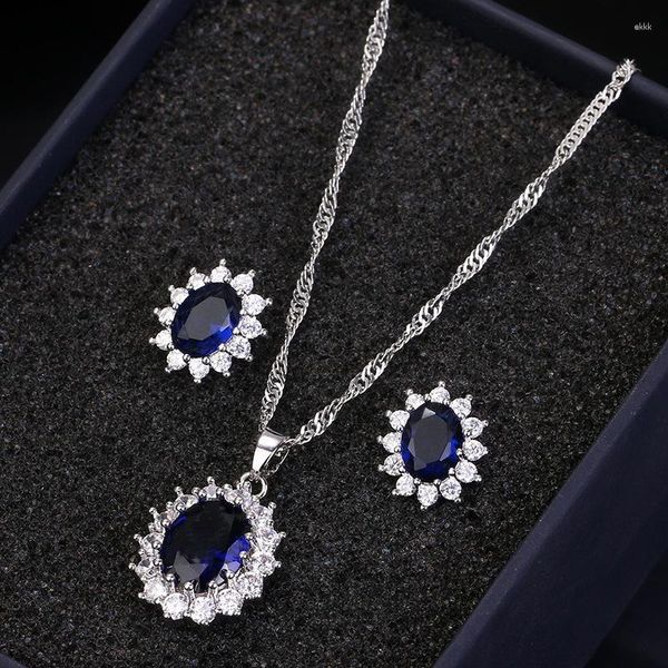 Collares colgantes Moda Mujer Tanzanita Zafiro Collar Girasol Diseño Micro-incrustado Regalo de damas