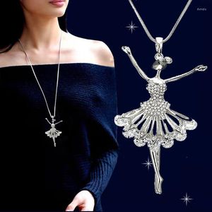 Pendentif colliers mode Zircon CZ Ballet Long collier femmes 2023 bijoux pull pendentifs chaîne réglable en gros