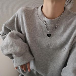 Hangerkettingen Modieuze herfst- en winterstijl Gepersonaliseerde titaniumstaal Liefdesbriefketting Temperament voor dames