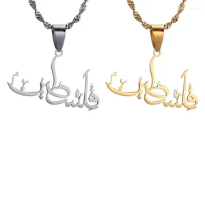 Pendentif Colliers Chaîne Claviculaire À La Mode Palestine Mot Collier Pour Hommes Femmes