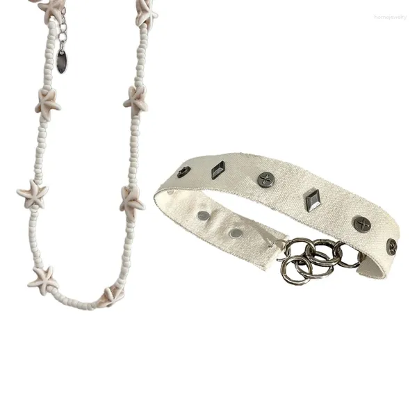 Collares pendientes Collar de moda Collar Cuentas únicas Joyería artística para el cuello Accesorio sofisticado Material de aleación para mujer