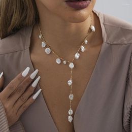 Hanger kettingen modieuze onregelmatige imitatie parel ketting voor vrouwen eenvoudige dames geometrische sieraden groothandel directe verkoop