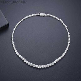 Hanger Kettingen fashionTrendy Ketting Lab Diamond Stone White Gold Filled choker Hanger Kettingen voor Vrouwen Bruidsfeest Bruiloft sieraden Z230629