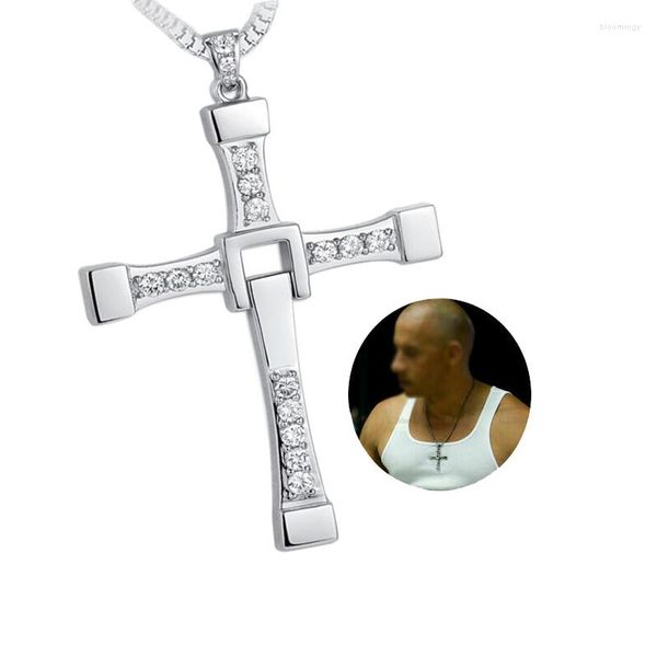 Pendentif Colliers Rapide Et Furieux Dominic Toretto S925 En Argent Sterling Croix Collier Femmes Hommes Bijoux Couple Amoureux Cadeaux