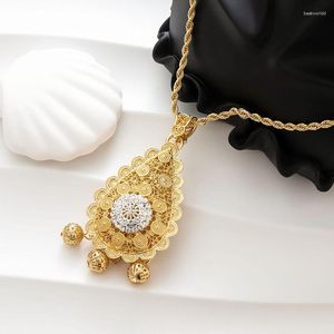 Fatima Store Collection de bijoux de mariage marocains pour femmes algériennes, collier de mariée en métal avec motif de fleurs creuses, grand