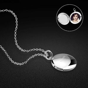 Pendentif Colliers Femme 925 collier en argent sterling créatif boîte ronde pendentif conception peut être placé photos dames bijoux populaires livraison gratuite Q231026