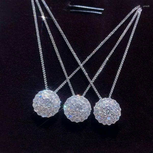 Pendentif Colliers Collier femme de luxe glacé Zircon couleur argent chaîne ras du cou cadeau de saint valentin femmes bijoux en gros KCN099