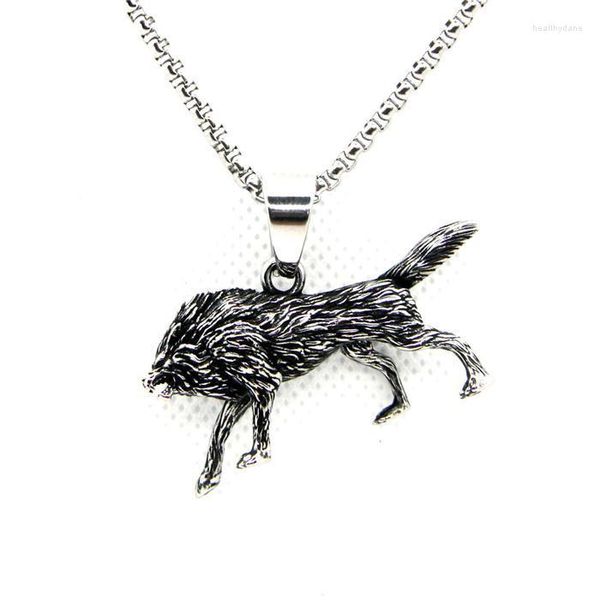 Colliers pendentifs Loup féroce Collier spécial en acier inoxydable 316LPendentif Heal22