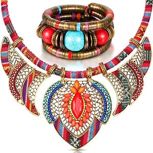 Hanger kettingen Festival Choker kralen verklaring ketting dikke kleurrijke kraag kostuum sieraden Afrikaanse armband Bohe polsbandje 230831