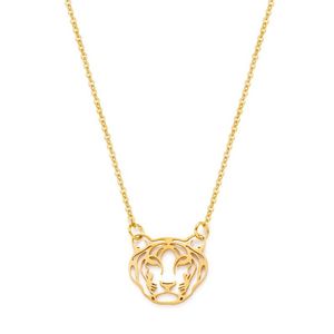 Hanger Kettingen Koortsvrij Rvs Tijger Hoofd Ketting Voor Vrouwen Goud Kleur Uitgehold Dier Leuke Sieraden Gift