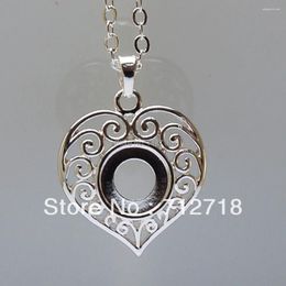 Colliers pendants Filigree Heart for Diy Snap Button Charm Collier Interchangeable Femmes Cadeaux Jewerly Set With Box