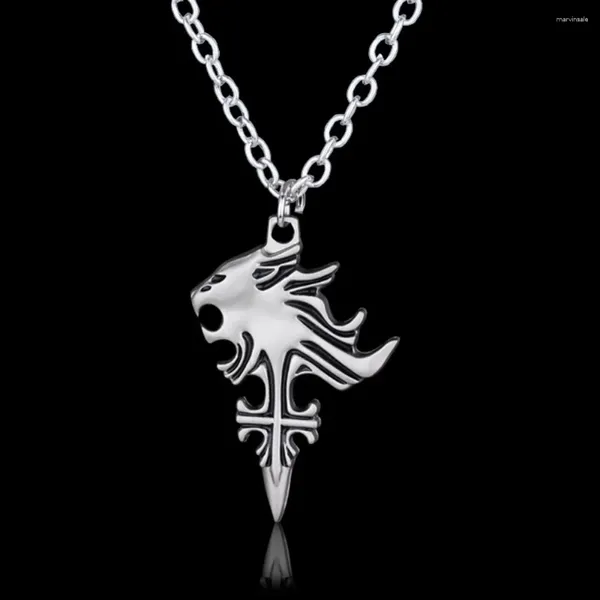 Colliers pendants Final Fantasy VIII Collier Sleeping Lion Heart Griever Squall Leonhart Head Pendants Bijoux de jeu de mode # 281373